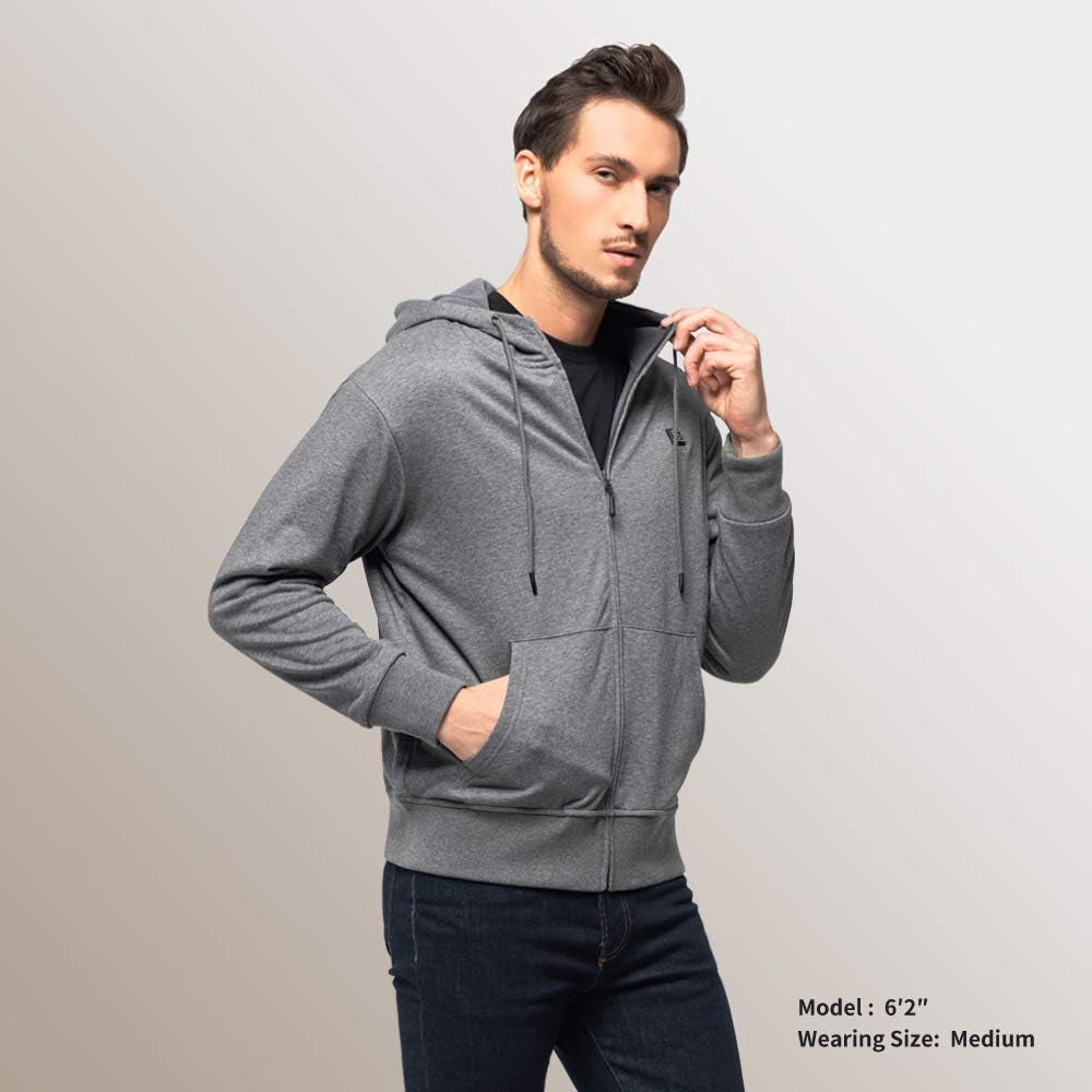Heated Hoodie with USB 5V 10000Mah Battery Pack Men and Women (Unisex) Washable Zip Fleece Hooded Sweatshirt
