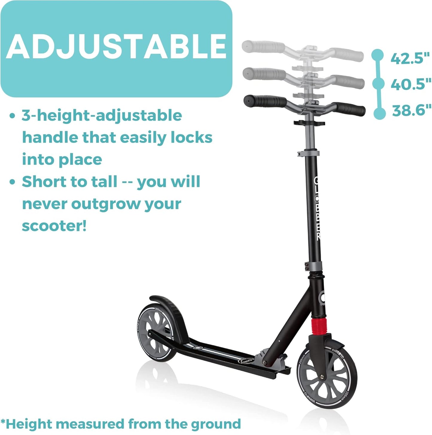 NL 205 Folding Scooter with 2 Wheels with Front Suspension for Children Aged 8+