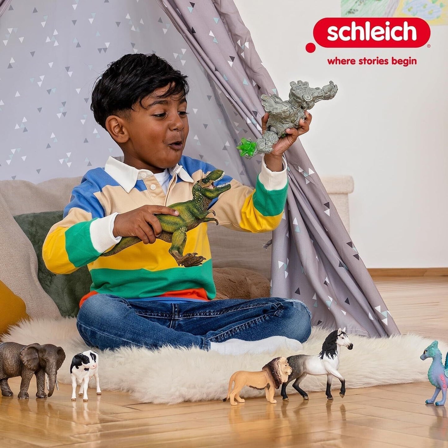 Schleich Farm World — Large Farm House, 97-Piece Toy Farm House with 3 Roo