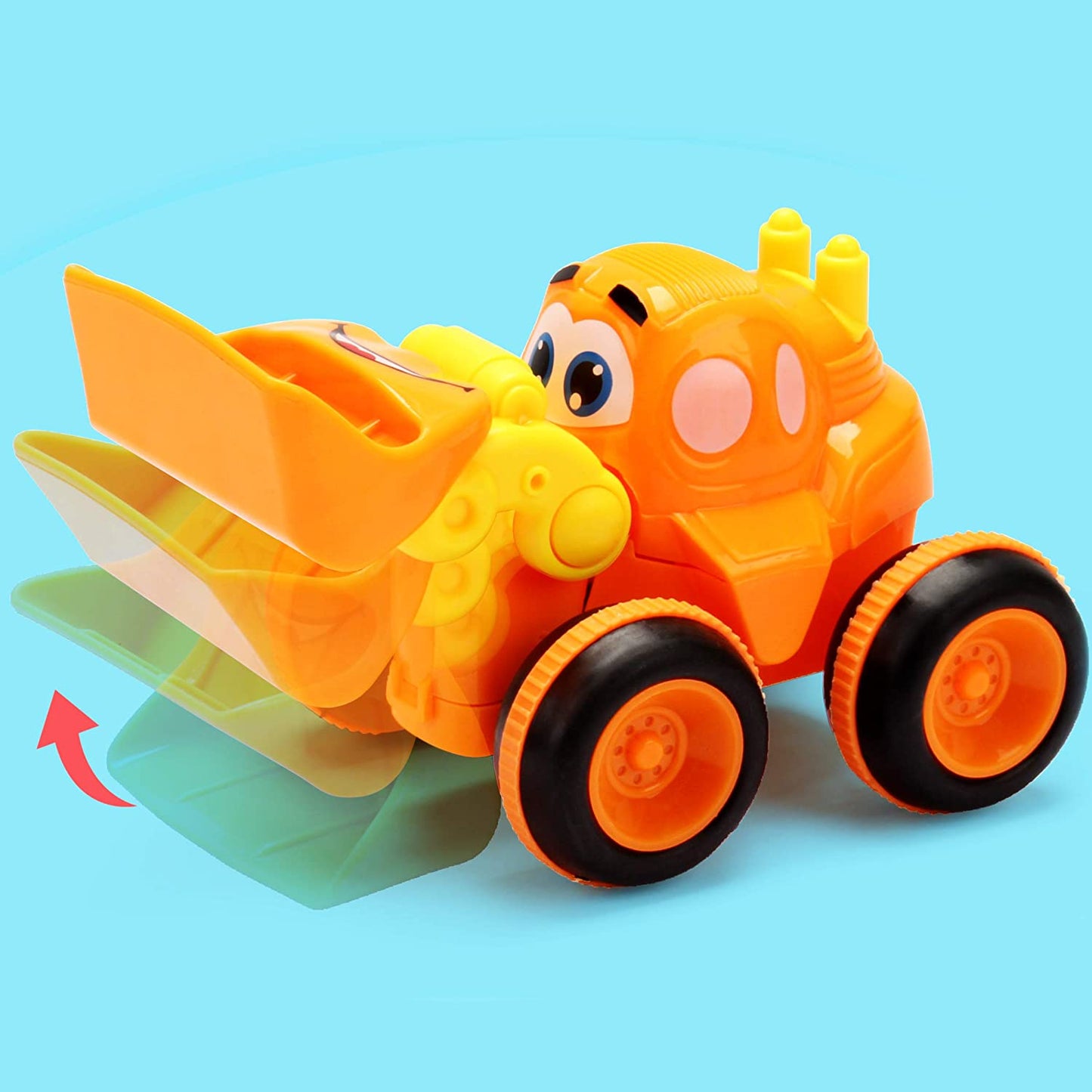 Toys for a 2 Year Old Boy - 3 Friction Powered Trucks for 2+ Year Old Boys, Push & Go Cars Cartoon Construction Vehicle Set - Toddler Boys Toys & Toy Trucks, Play Pull Back Car
