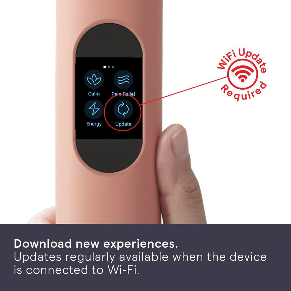 the Therapeutic Massager with Rhythm Therapy™ for Muscle Pain Relief & Relaxation, Compact & Lightweight, Wi-Fi-Enabled, Works with Android/Ios Smartphones, Terracotta