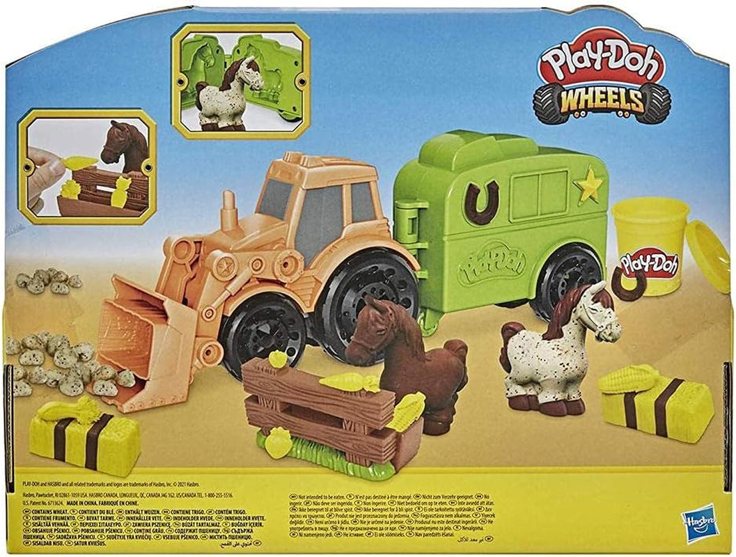 Wheels Tractor Farm Truck Toy for Kids 3 Years and up with Horse Trailer Mold and 3 Cans of Non-Toxic Modeling Compound