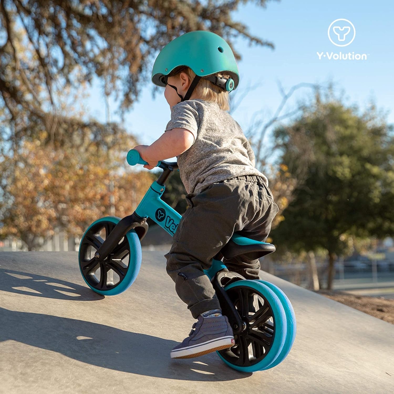 Y Velo Junior Toddler Balance Bike | 9 Inch Wheel No-Pedal Training Bike for Kids Age 18 Months to 3 Years