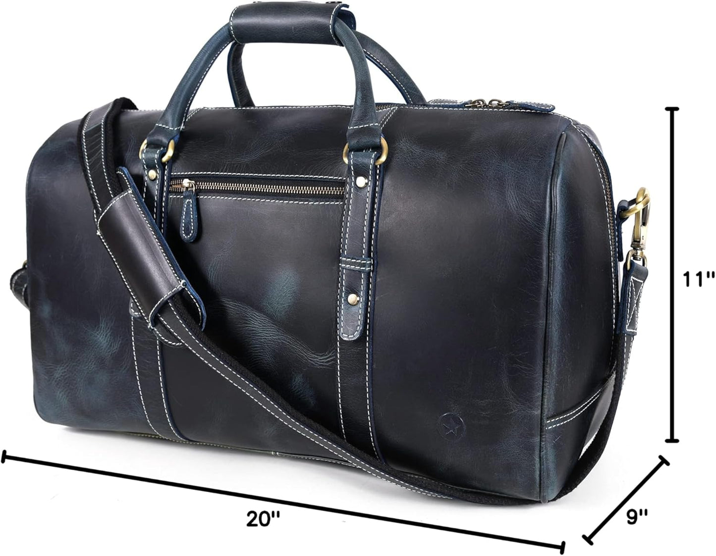 Leather Travel Duffel Bag | Gym Sports Bag Airplane Luggage Carry-On Bag | Gift for Father'S Day by Aaron Leather Goods