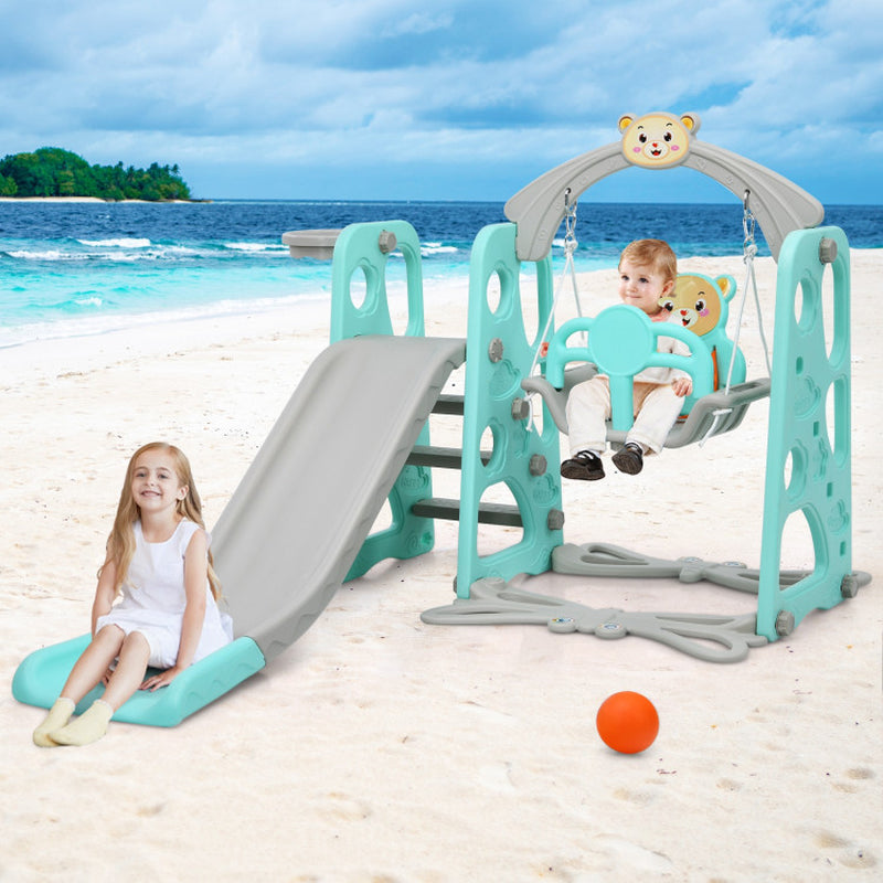 3-In-1 Toddler Climber and Swing Set Slide Playset