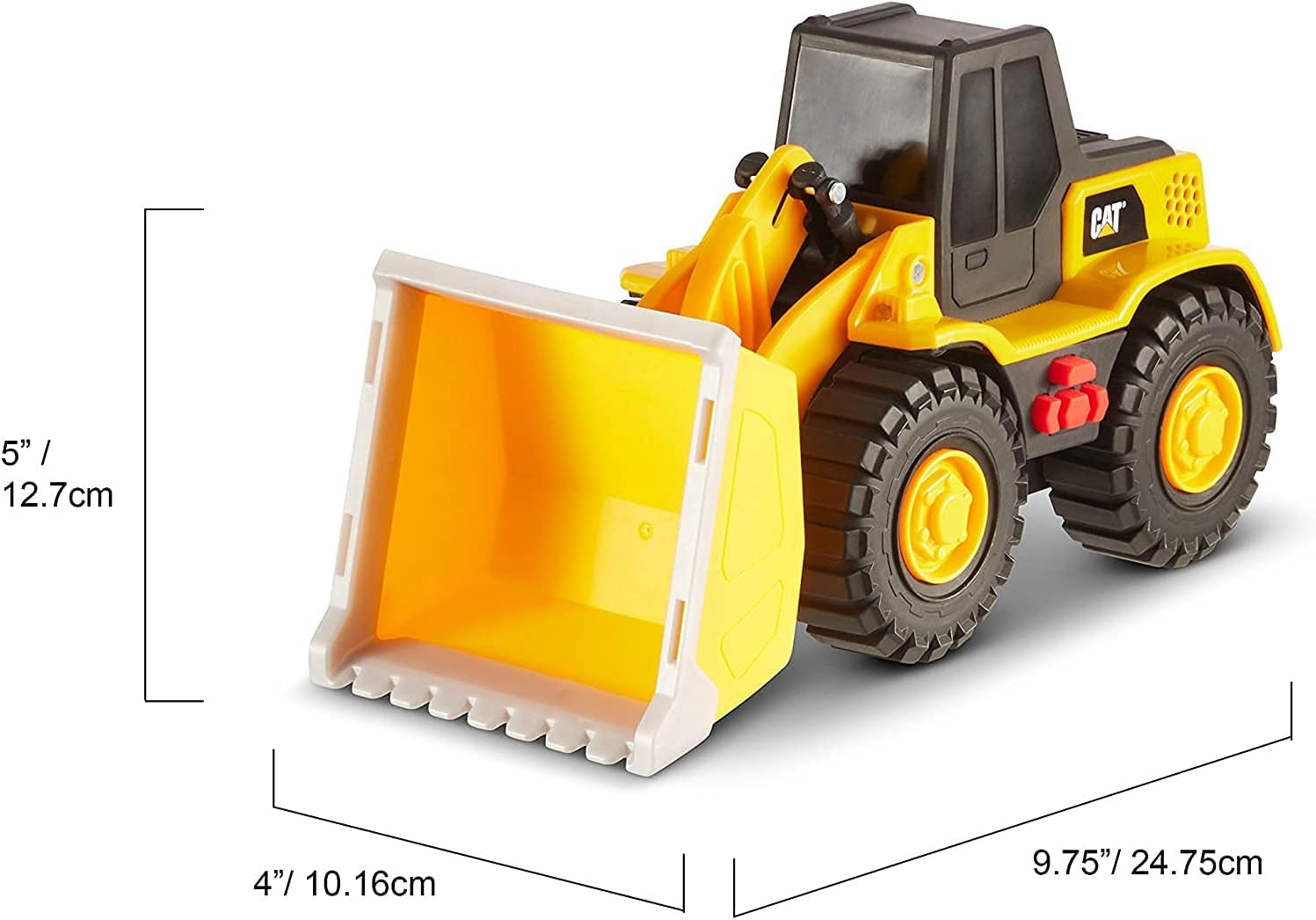 Construction Toys, 10" Tough Machines Toy Front Loader with Lights & Sounds, Realistic Lights & Sounds + Rumbling Action, Ages 3+