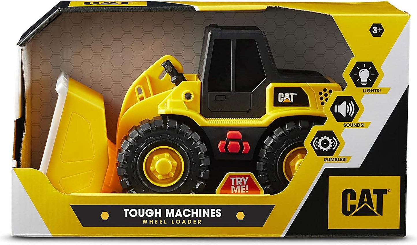 Construction Toys, 10" Tough Machines Toy Front Loader with Lights & Sounds, Realistic Lights & Sounds + Rumbling Action, Ages 3+