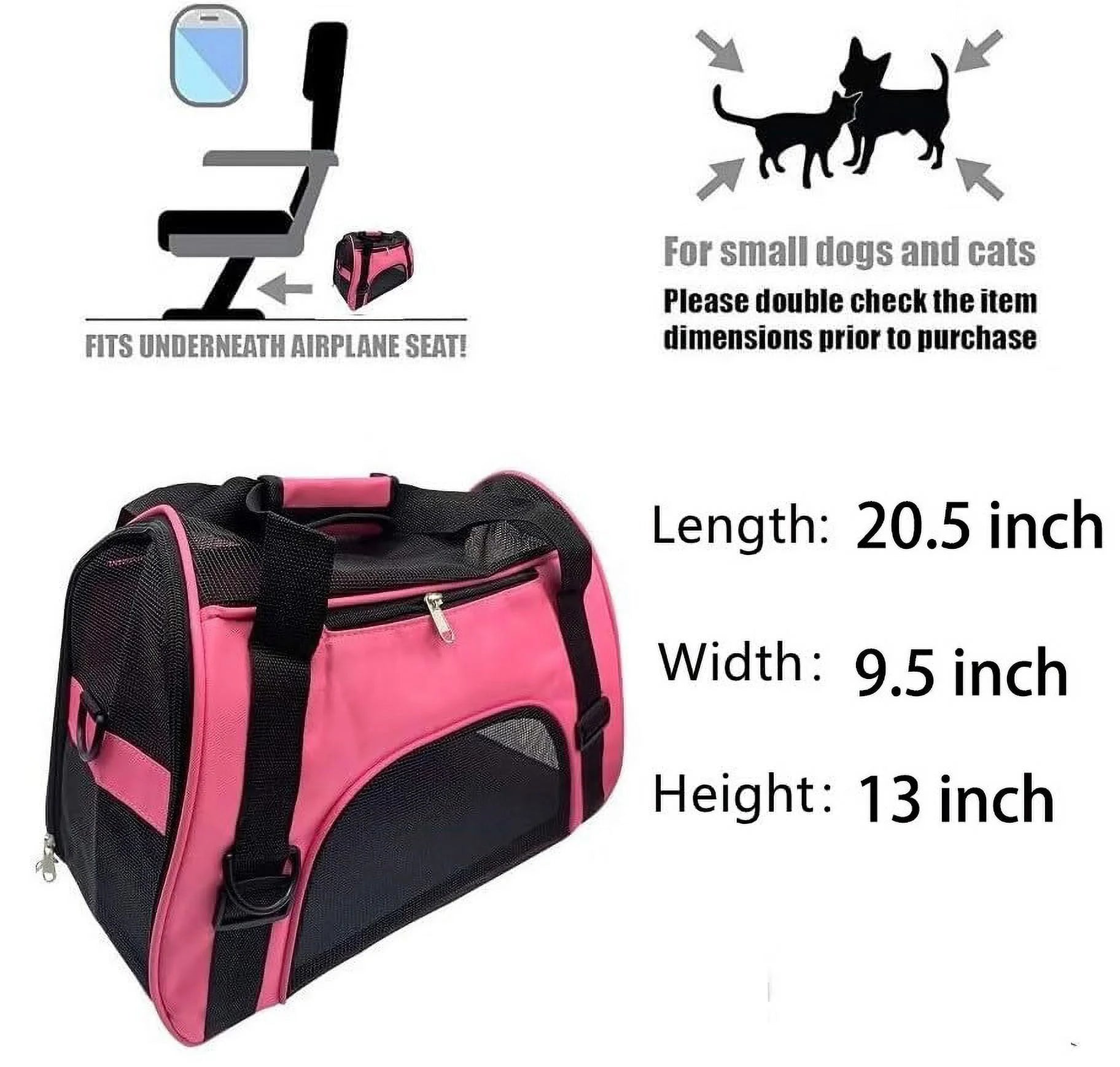 Cat Carrier Soft Pet Carrier,Pet Carrier Airline Approved Cat Carriers & Dog Carriers for Small Dogs,Breathable Mesh Travel Portable Bag & Pet Carrier for Cat,Pink