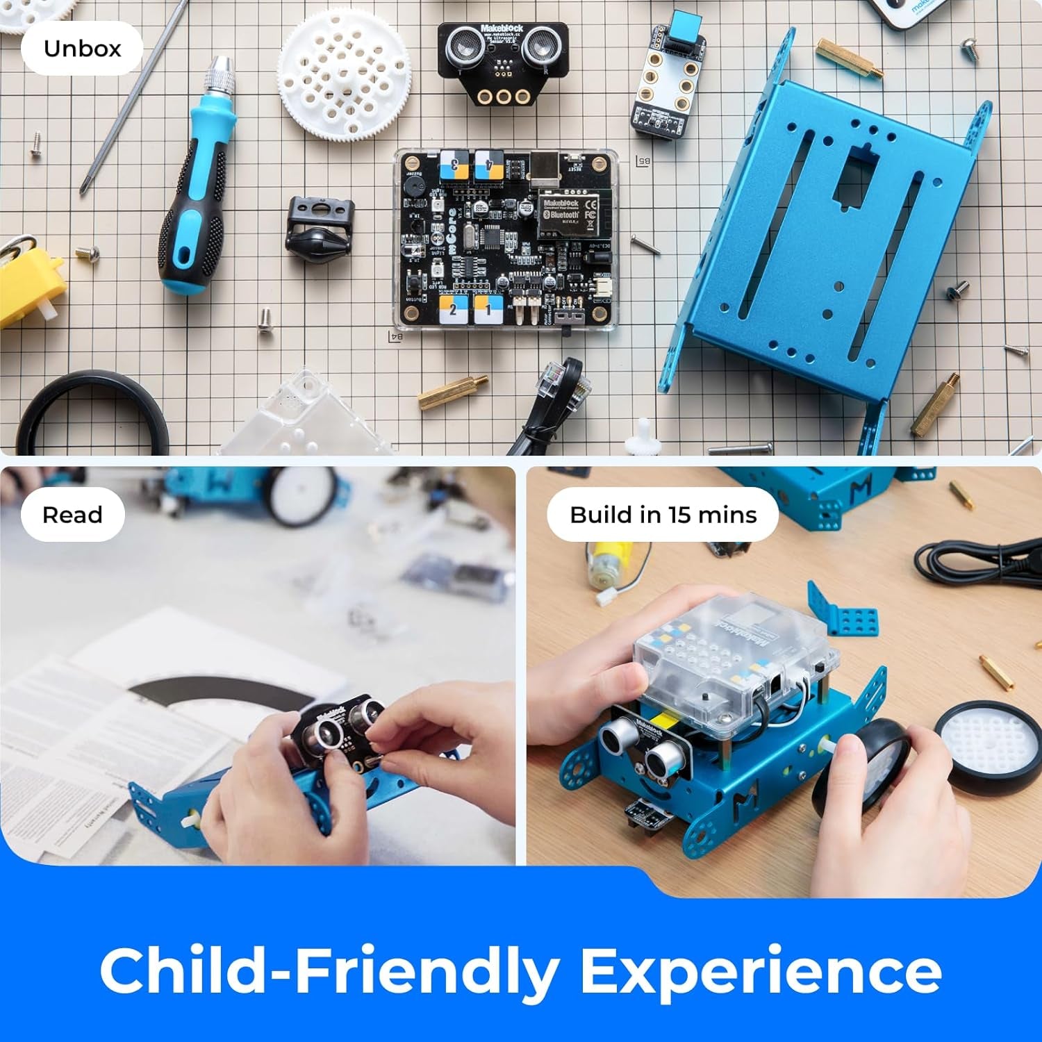 Mbot Robot Kit with Dongle, 25Ft Range Bluetooth Conection, STEM Projects for Kids Ages 8-12 Learn to Code with Scratch Arduino, Robot Kit for Kids, STEM Toys for Beginners