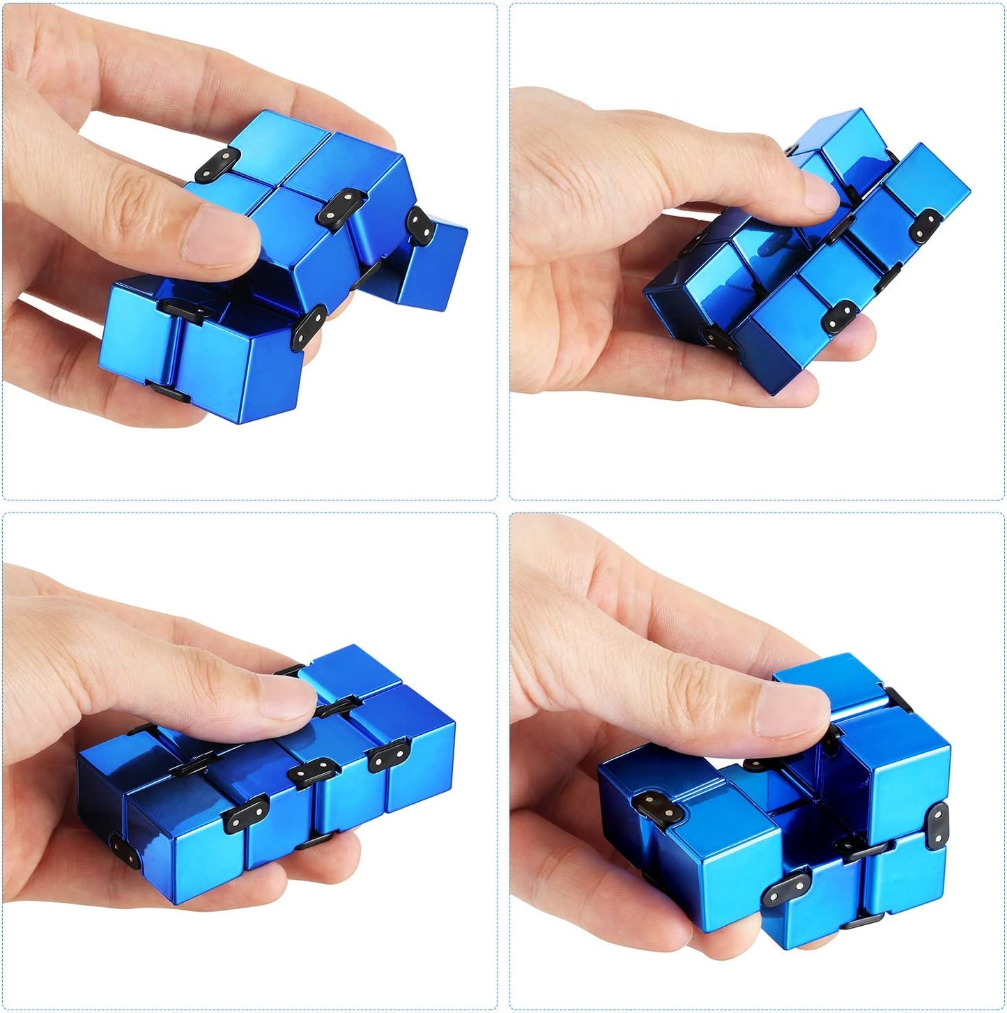 Infinity Cube Fidget Toy, Hand Killing Time Transform Cubes Magic Cubes for Kids and Adults (Blue)