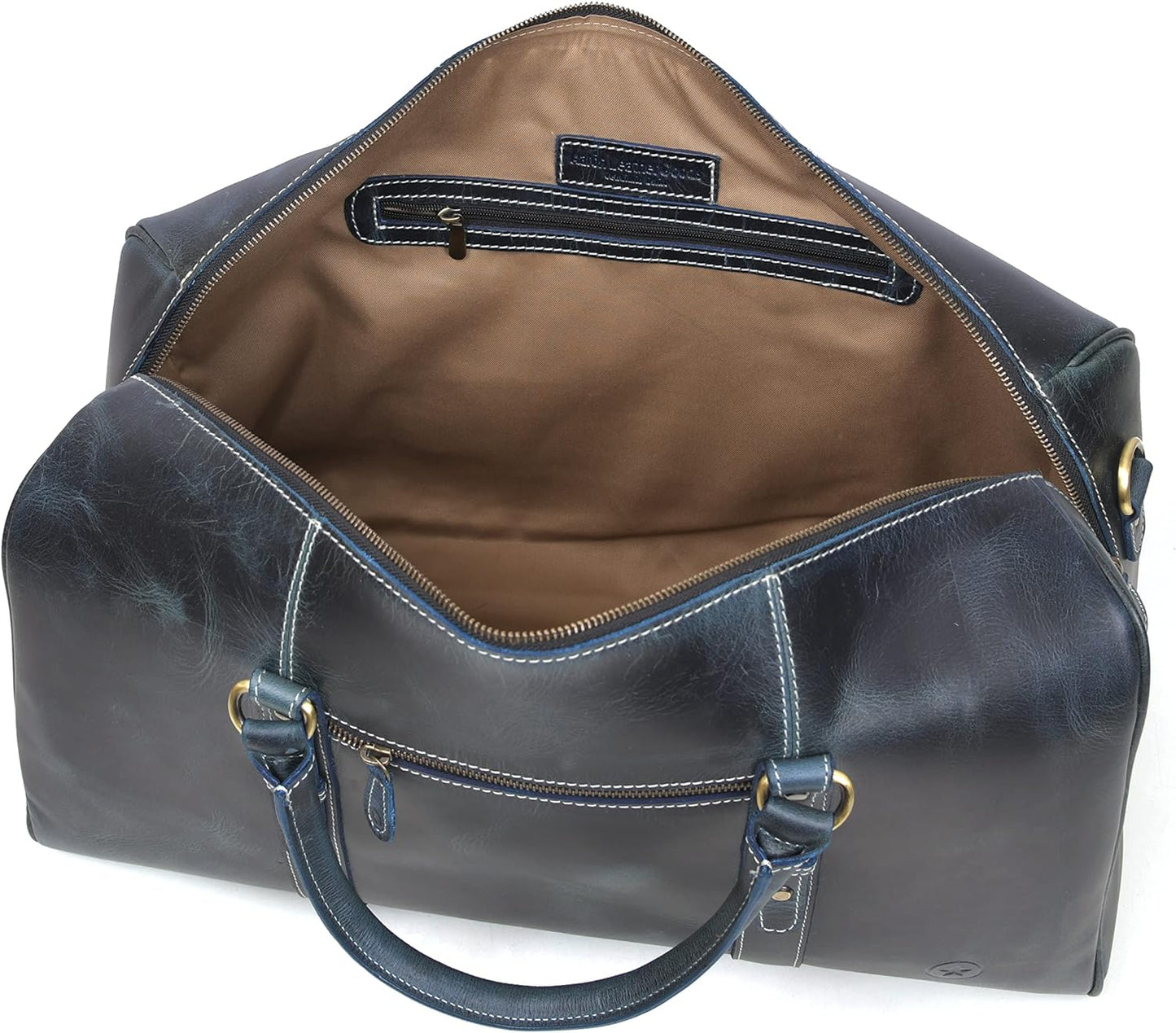 Leather Travel Duffel Bag | Gym Sports Bag Airplane Luggage Carry-On Bag | Gift for Father'S Day by Aaron Leather Goods