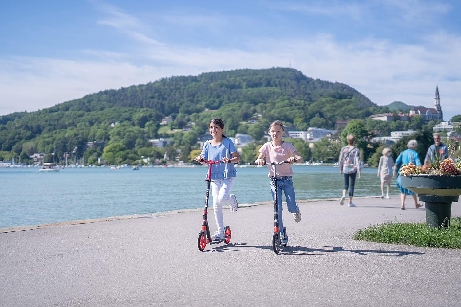NL 205 Folding Scooter with 2 Wheels with Front Suspension for Children Aged 8+