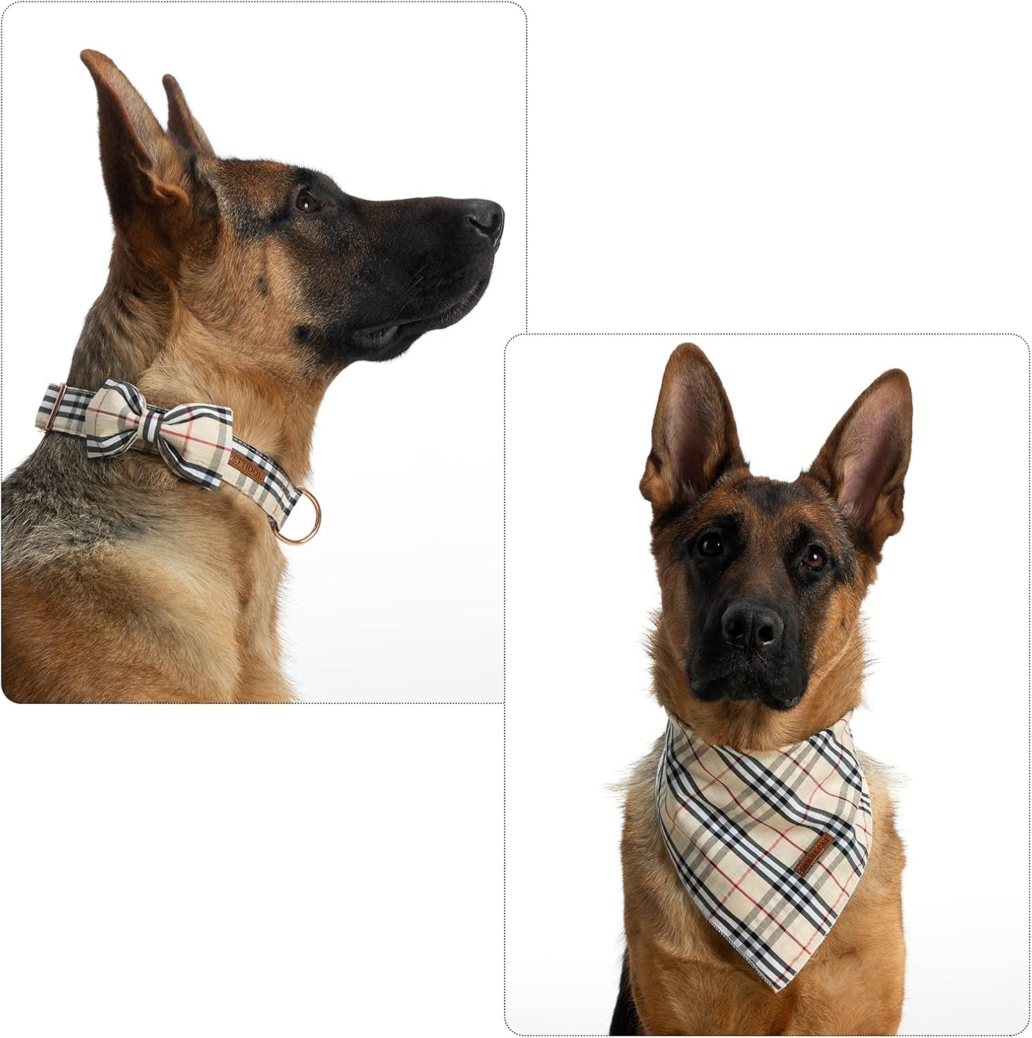 Cute Dogs Collar with Bow Tie and Bandanas Sets,Quick Release Buckle Adjustable Soft Comfortable Floral Collars Scarf for Girl Dogs