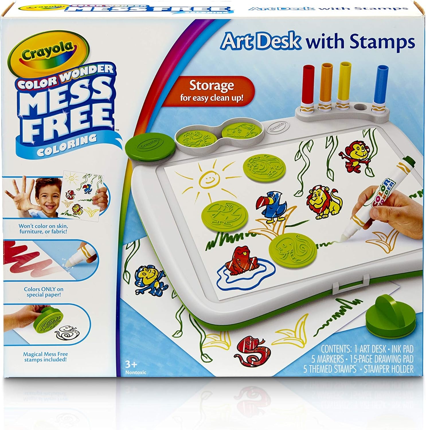 Color Wonder Mess Free Art Desk with Stamps, 20+ Pieces, Kids Toys