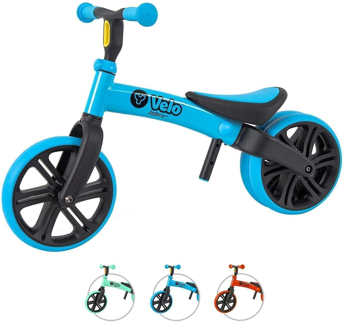 Y Velo Junior Toddler Balance Bike | 9 Inch Wheel No-Pedal Training Bike for Kids Age 18 Months to 3 Years