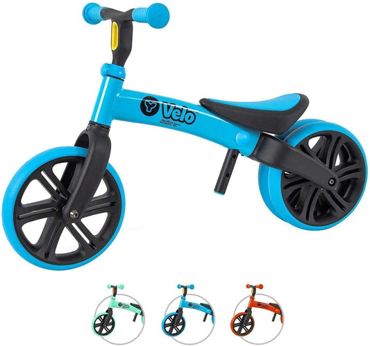 Y Velo Junior Toddler Balance Bike | 9 Inch Wheel No-Pedal Training Bike for Kids Age 18 Months to 3 Years