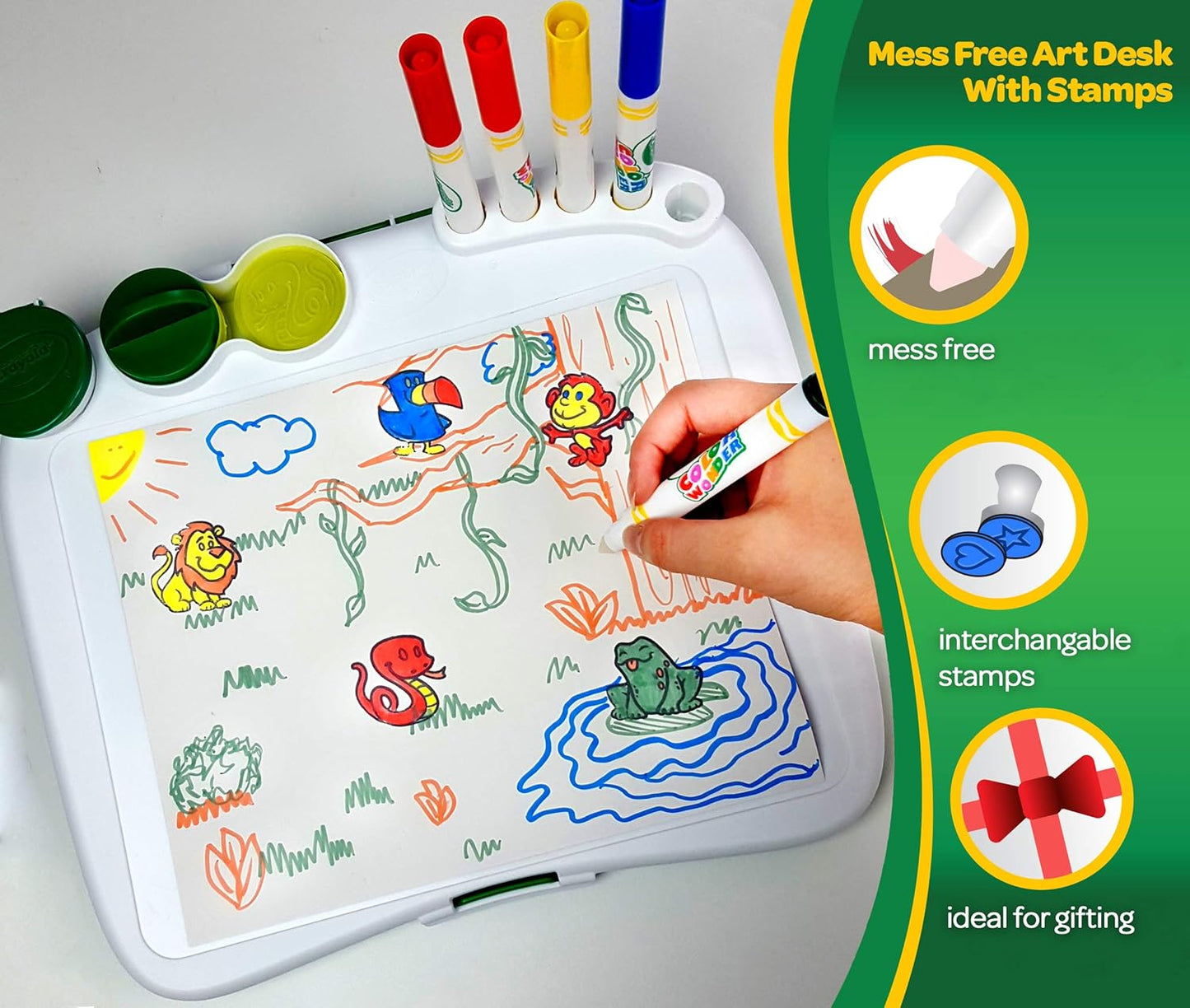 Color Wonder Mess Free Art Desk with Stamps, 20+ Pieces, Kids Toys