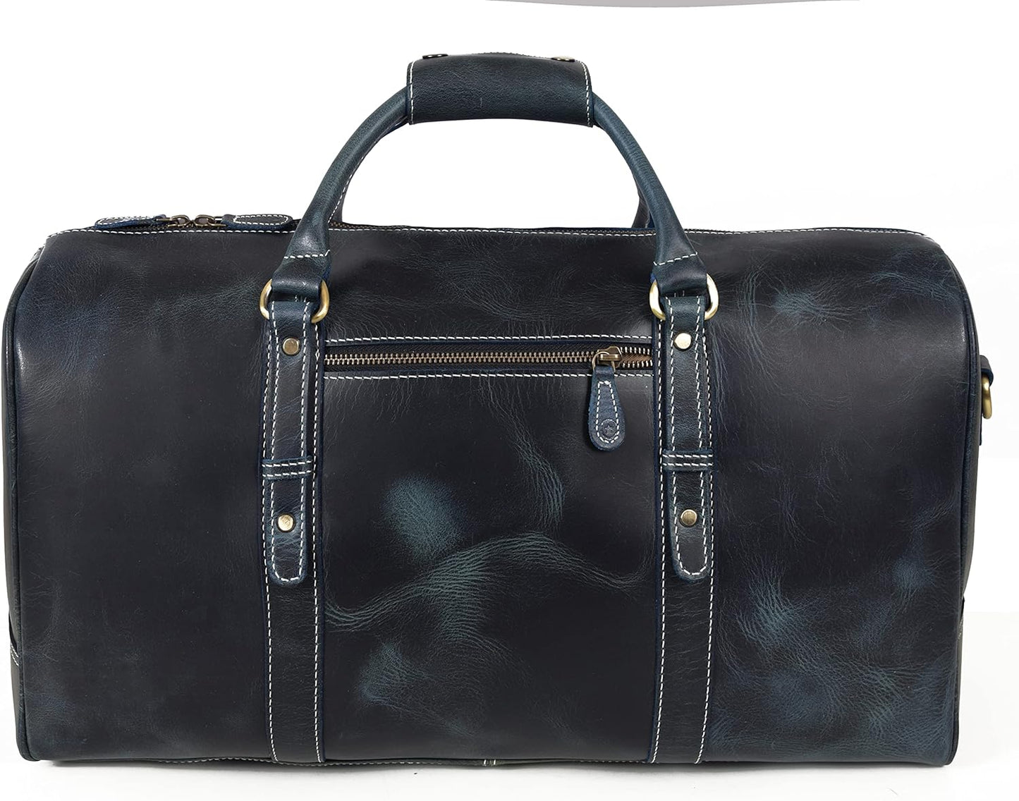 Leather Travel Duffel Bag | Gym Sports Bag Airplane Luggage Carry-On Bag | Gift for Father'S Day by Aaron Leather Goods