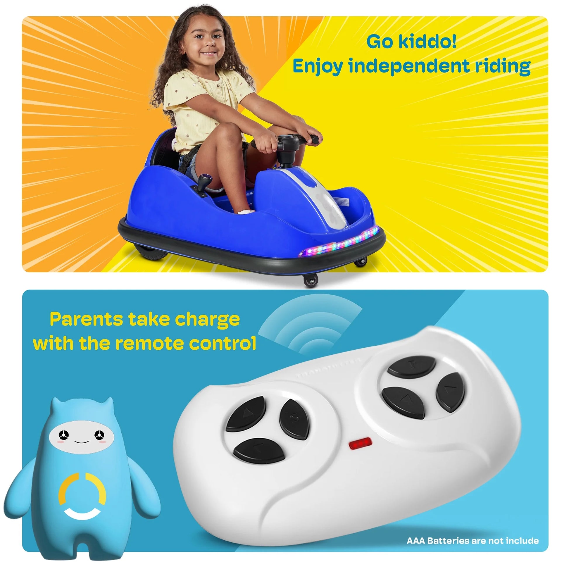 DIY Sticker Race #00-99 Twin-Motor 12V Kids Toy Electric Ride on Bumper Car Vehicle for 1.5-6 Years Boys & Girls，Remote Control Bluetooth Music 360 Spin Astm-Certified, Green