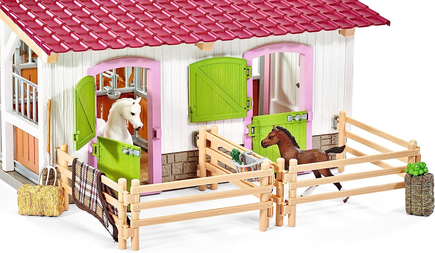 Horse Club, 44-Piece Playset, Horse Toys for Girls and Boys 5-12 Years Old Riding Center with Rider and Horses