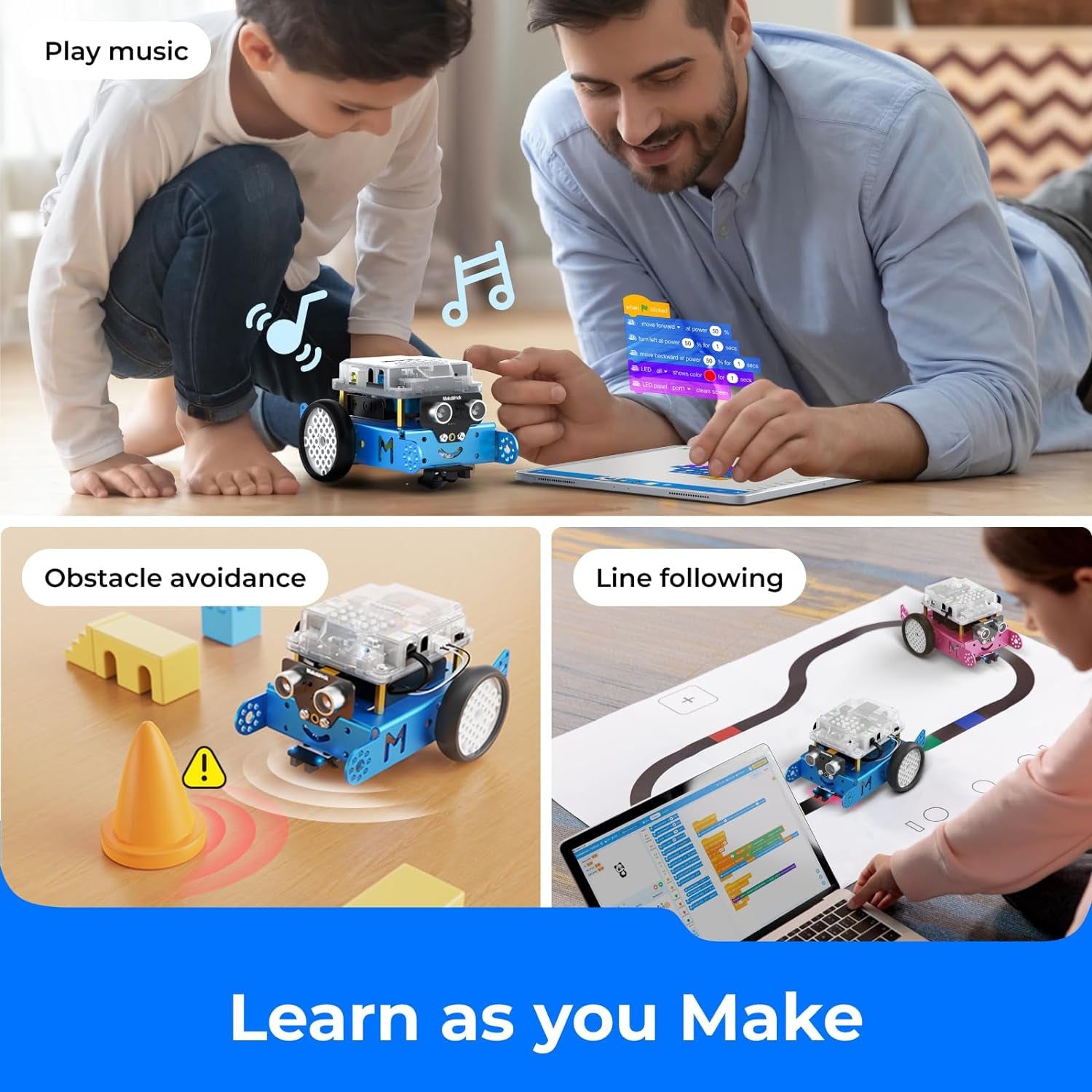 Mbot Robot Kit with Dongle, 25Ft Range Bluetooth Conection, STEM Projects for Kids Ages 8-12 Learn to Code with Scratch Arduino, Robot Kit for Kids, STEM Toys for Beginners