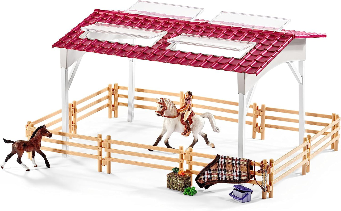 Horse Club, 44-Piece Playset, Horse Toys for Girls and Boys 5-12 Years Old Riding Center with Rider and Horses