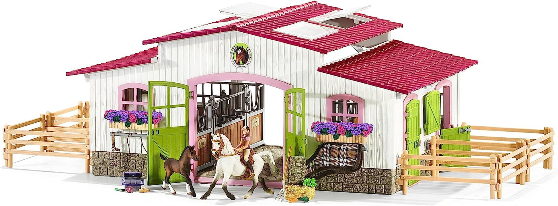 Horse Club, 44-Piece Playset, Horse Toys for Girls and Boys 5-12 Years Old Riding Center with Rider and Horses