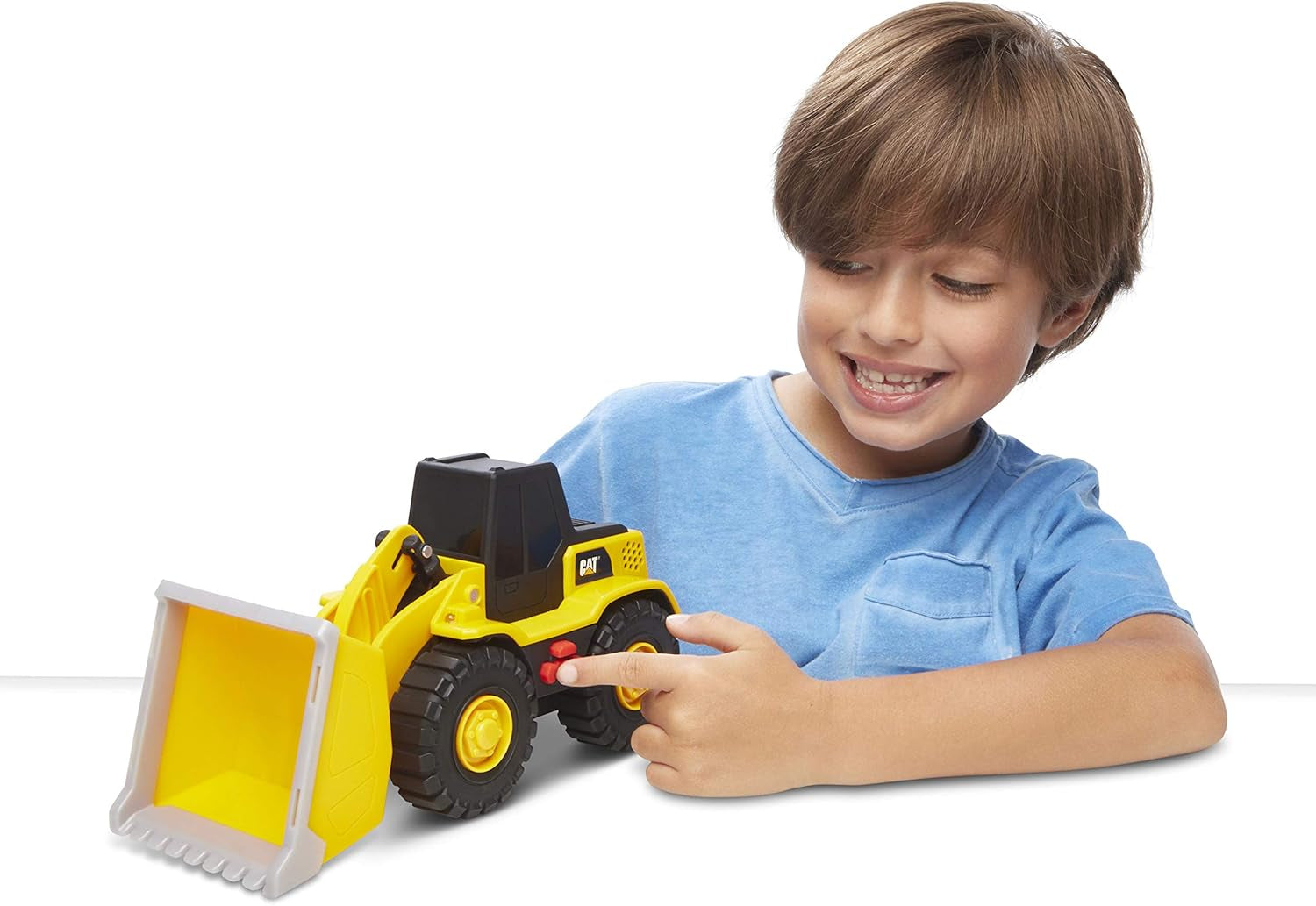 Construction Toys, 10" Tough Machines Toy Front Loader with Lights & Sounds, Realistic Lights & Sounds + Rumbling Action, Ages 3+